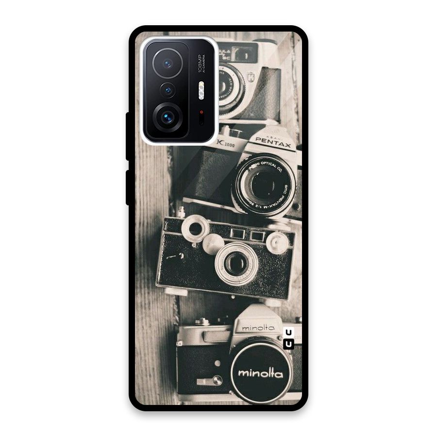 Vintage Style Shutter Glass Back Case for Xiaomi 11T Pro