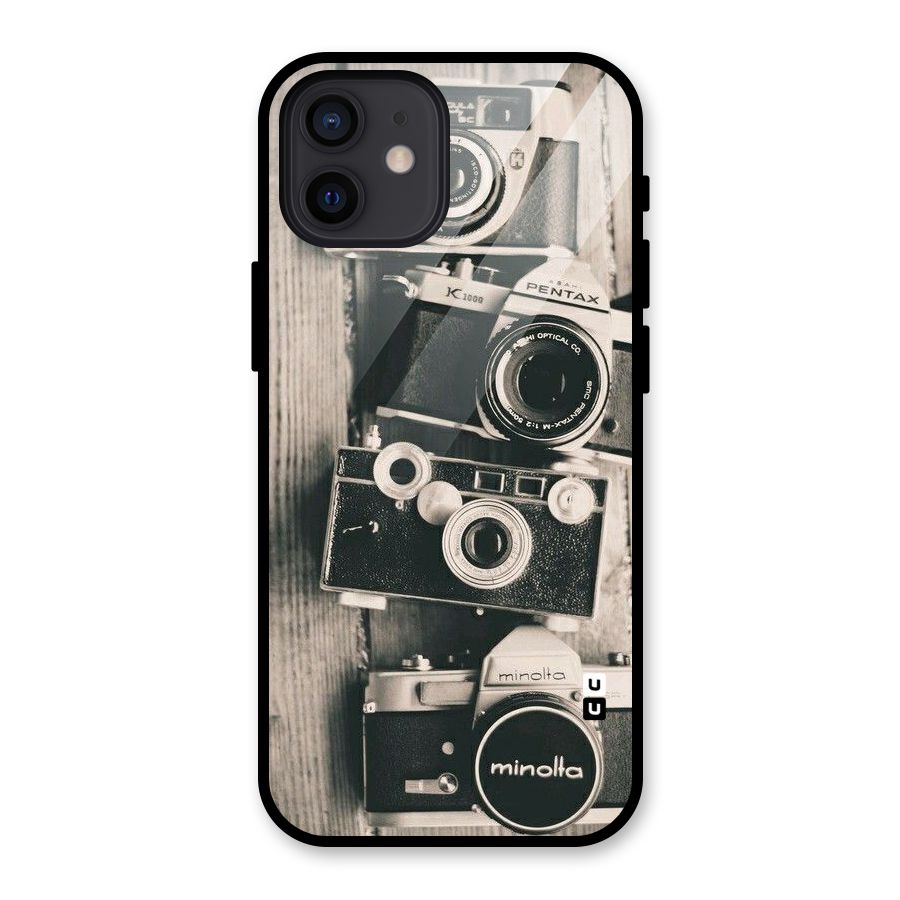 Vintage Style Shutter Glass Back Case for iPhone 12