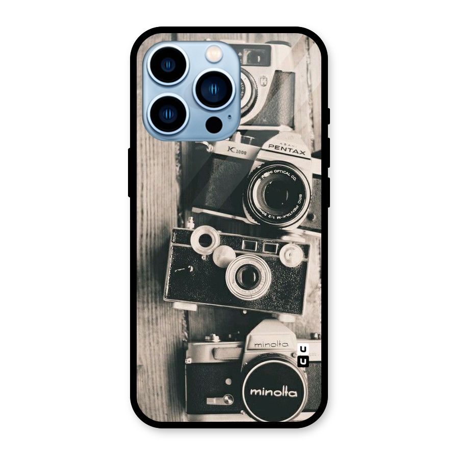 Vintage Style Shutter Glass Back Case for iPhone 13 Pro