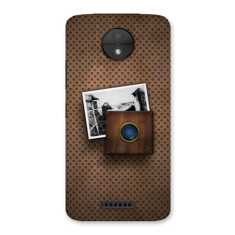 Vintage Wood Camera Back Case for Moto C