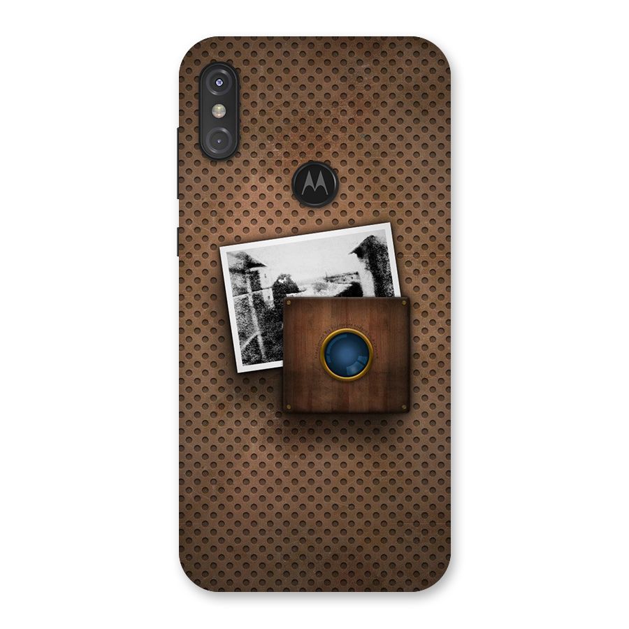Vintage Wood Camera Back Case for Motorola One Power