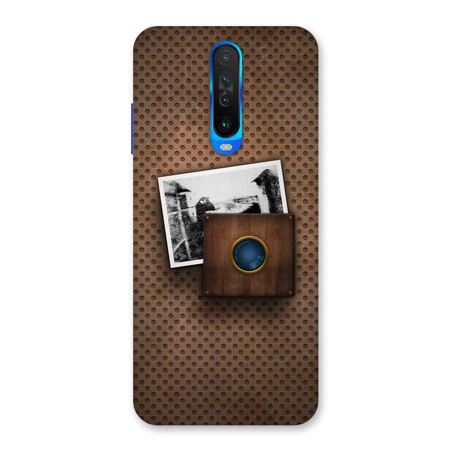 Vintage Wood Camera Back Case for Poco X2