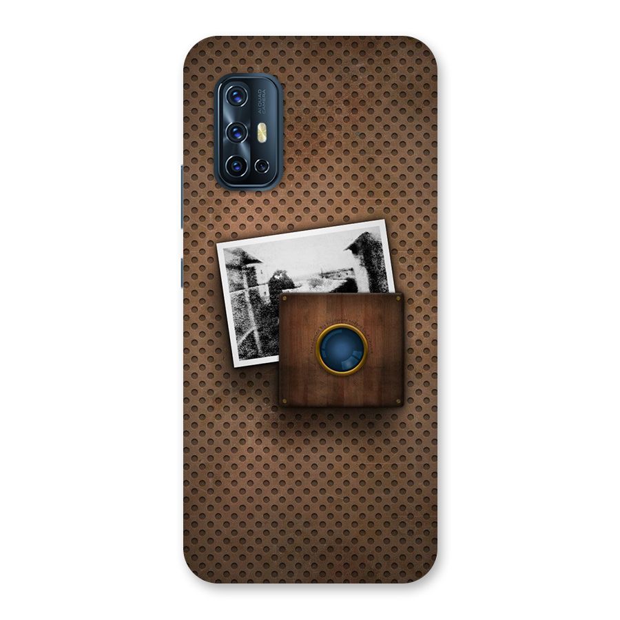 Vintage Wood Camera Back Case for Vivo V17