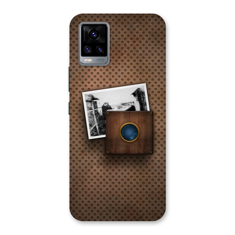 Vintage Wood Camera Back Case for Vivo V20
