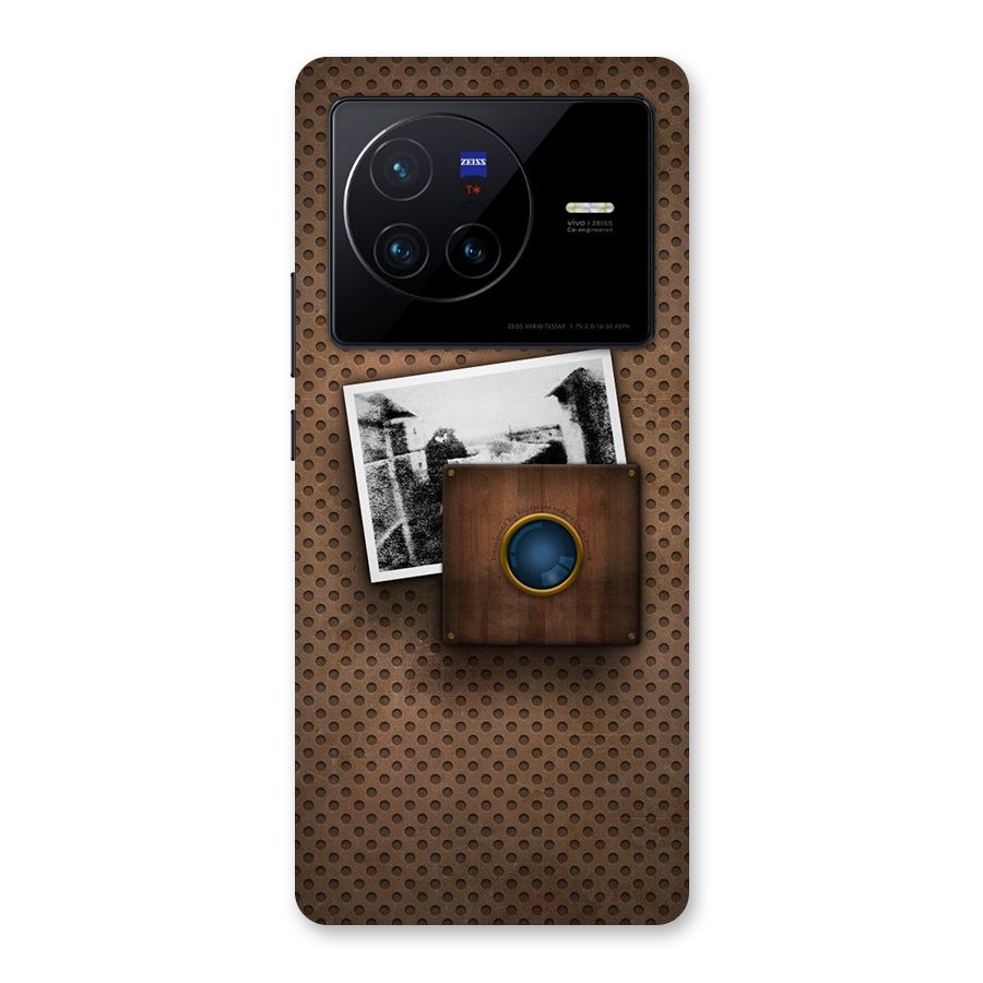 Vintage Wood Camera Back Case for Vivo X80