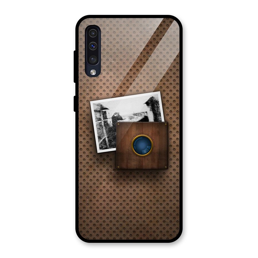 Vintage Wood Camera Glass Back Case for Galaxy A30s