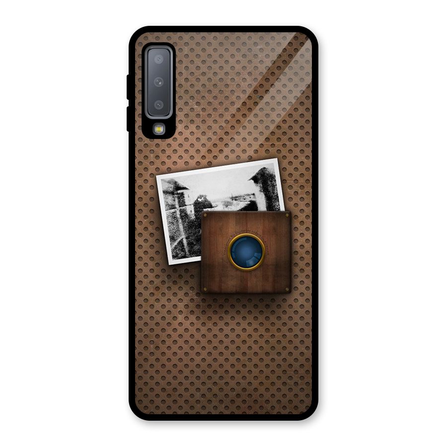 Vintage Wood Camera Glass Back Case for Galaxy A7 (2018)