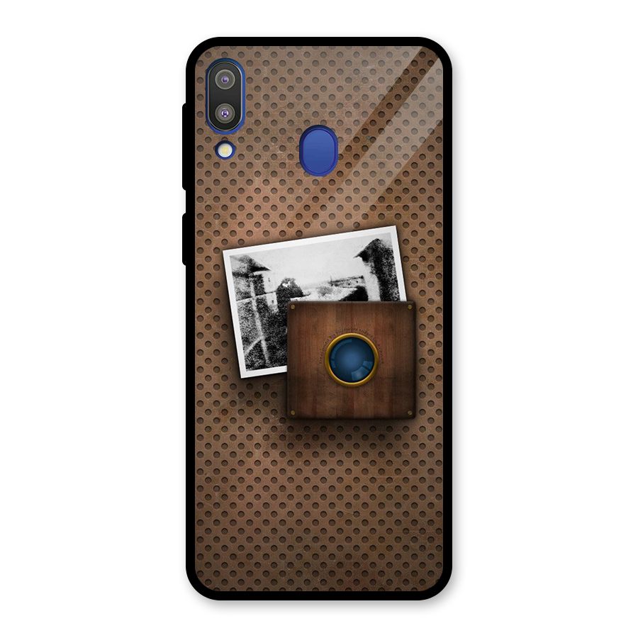 Vintage Wood Camera Glass Back Case for Galaxy M20