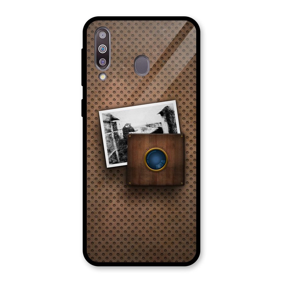 Vintage Wood Camera Glass Back Case for Galaxy M30