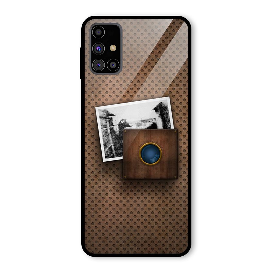 Vintage Wood Camera Glass Back Case for Galaxy M31s