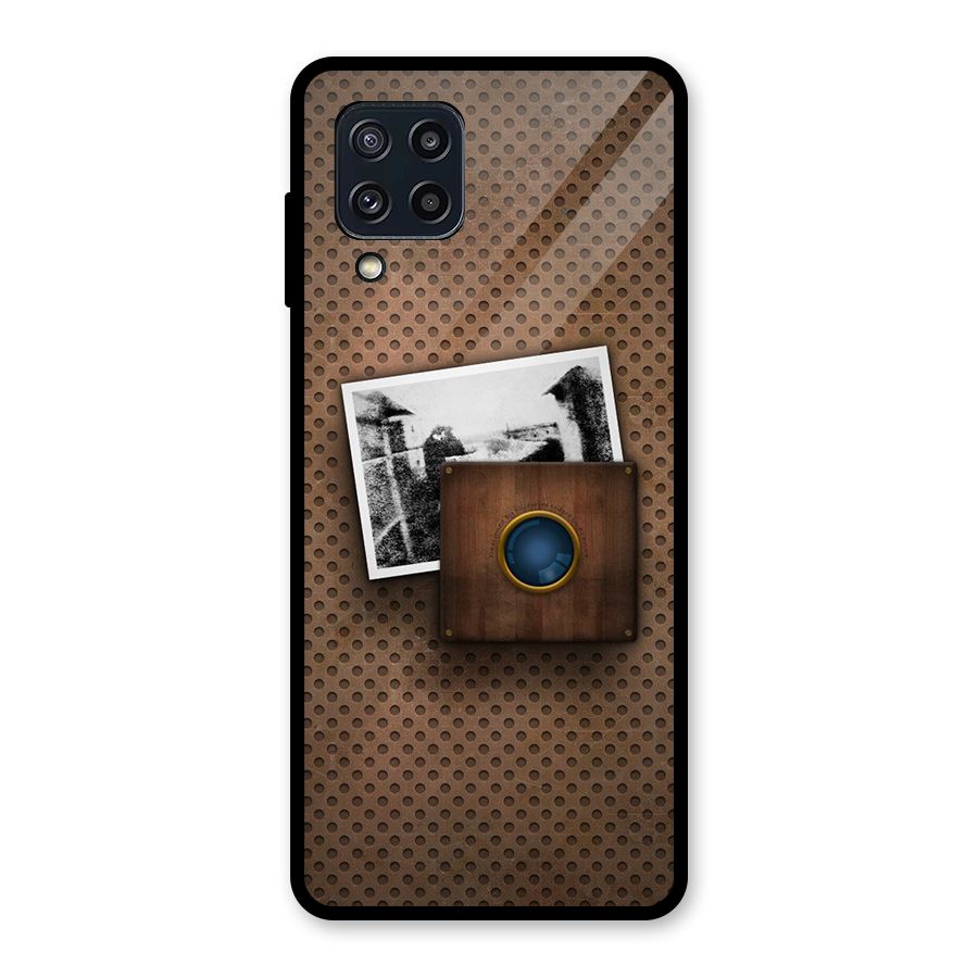 Vintage Wood Camera Glass Back Case for Galaxy M32