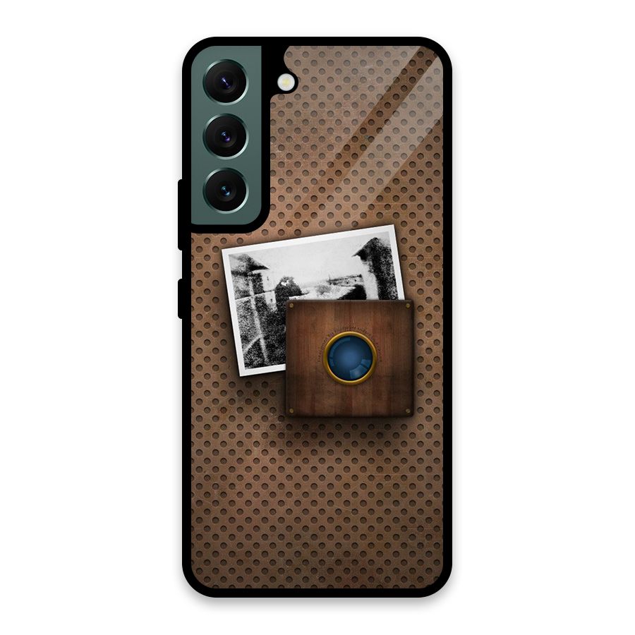 Vintage Wood Camera Glass Back Case for Galaxy S22 5G
