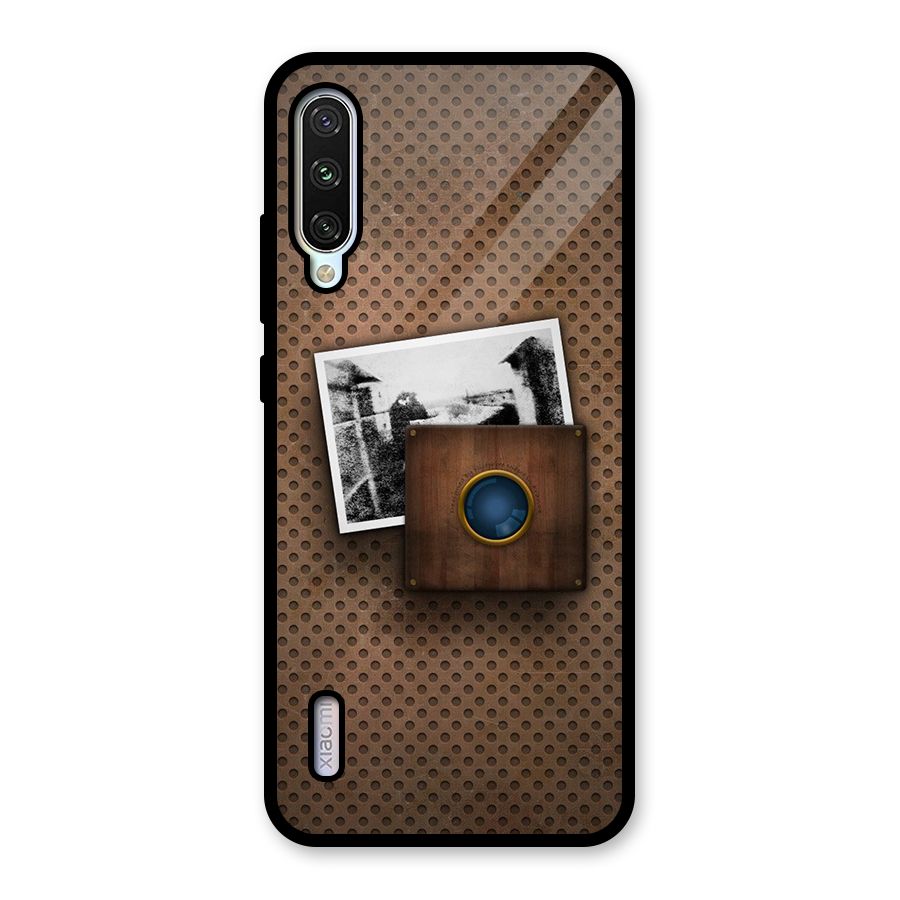 Vintage Wood Camera Glass Back Case for Mi A3
