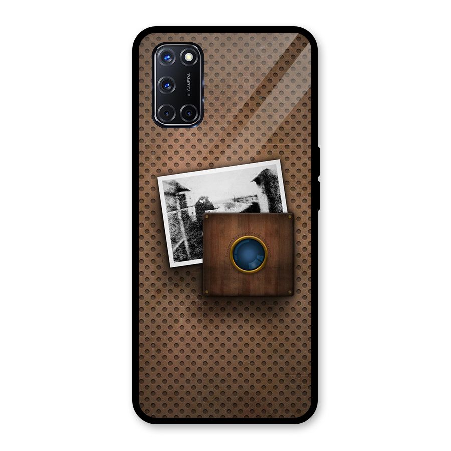 Vintage Wood Camera Glass Back Case for Oppo A52