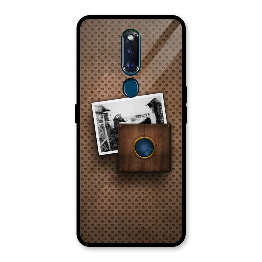 Vintage Wood Camera Glass Back Case for Oppo F11 Pro