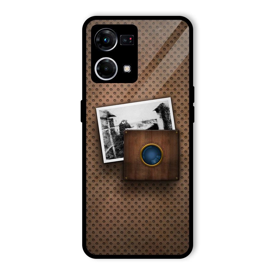 Vintage Wood Camera Glass Back Case for Oppo F21s Pro 4G