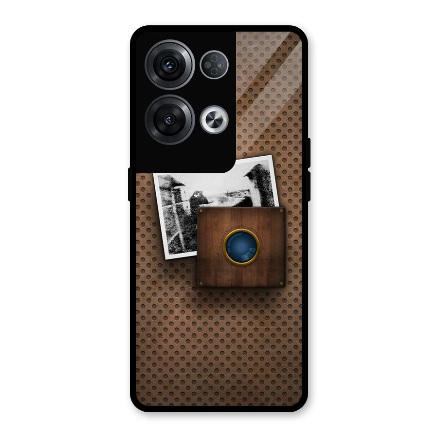 Vintage Wood Camera Glass Back Case for Oppo Reno8 Pro 5G
