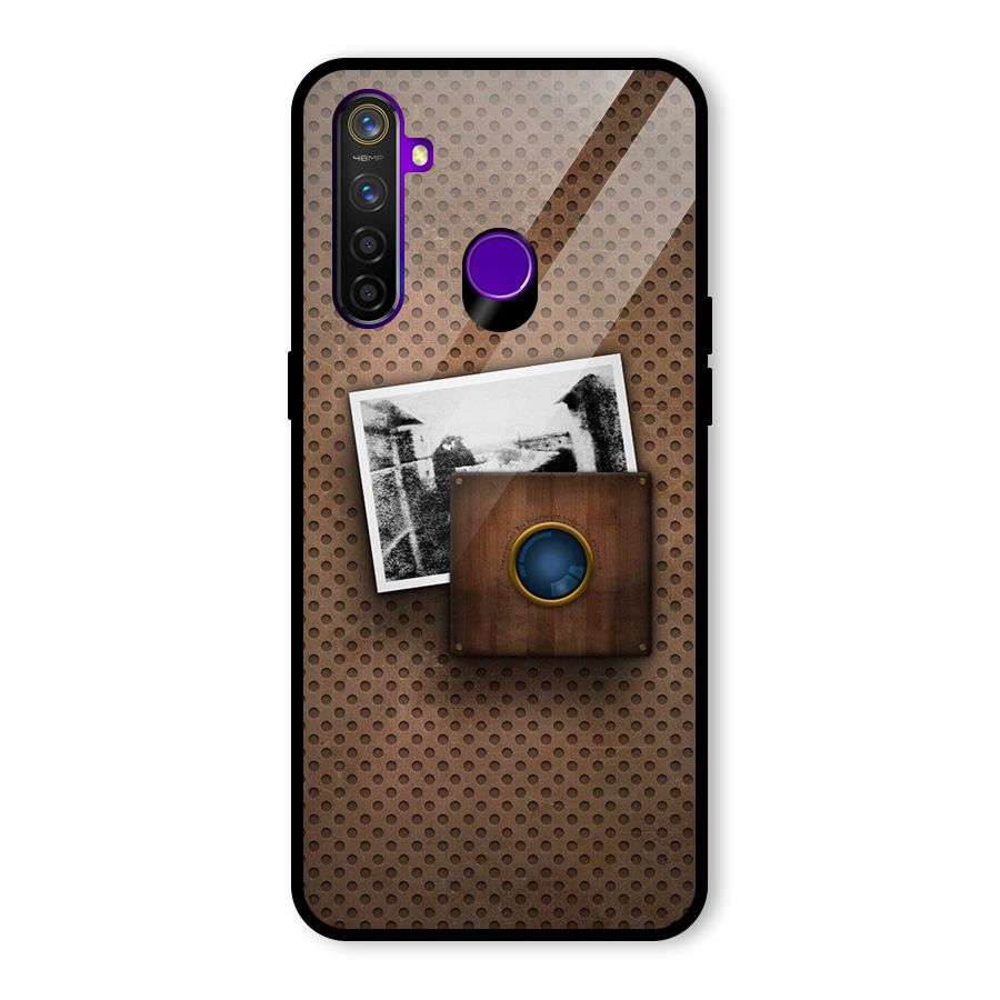Vintage Wood Camera Glass Back Case for Realme 5 Pro