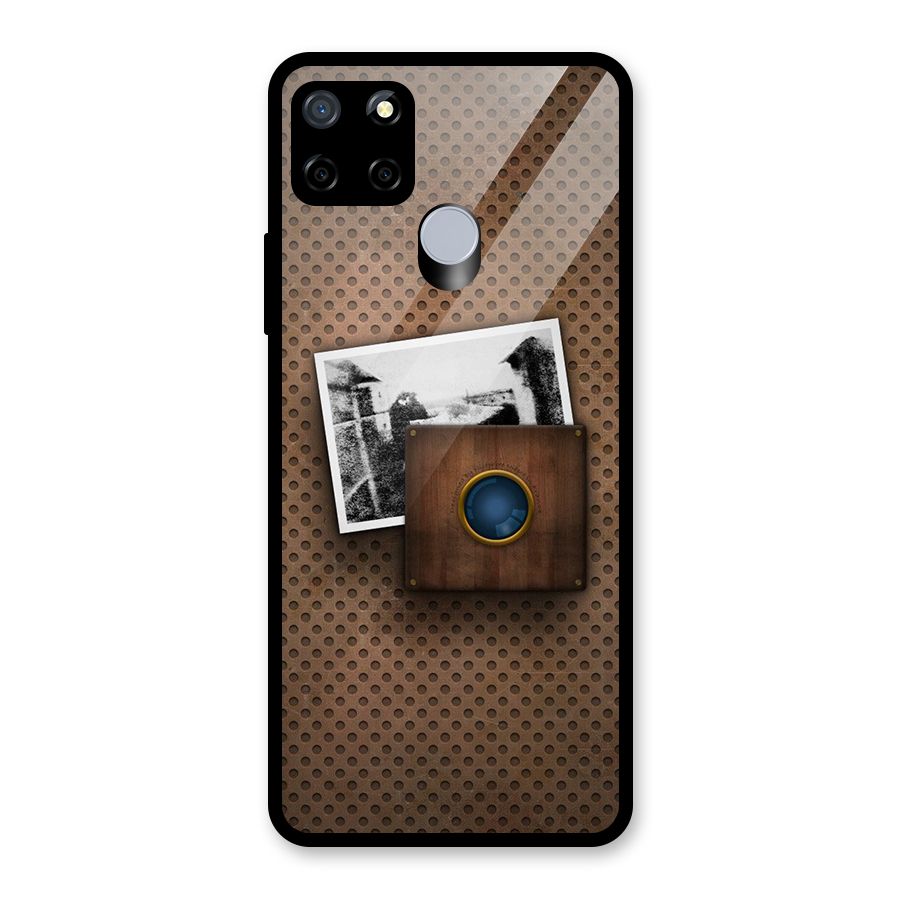 Vintage Wood Camera Glass Back Case for Realme C15