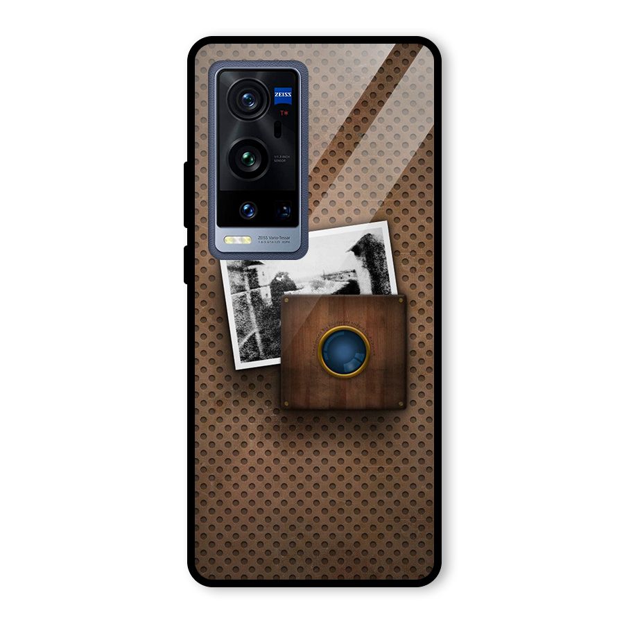 Vintage Wood Camera Glass Back Case for Vivo X60 Pro Plus