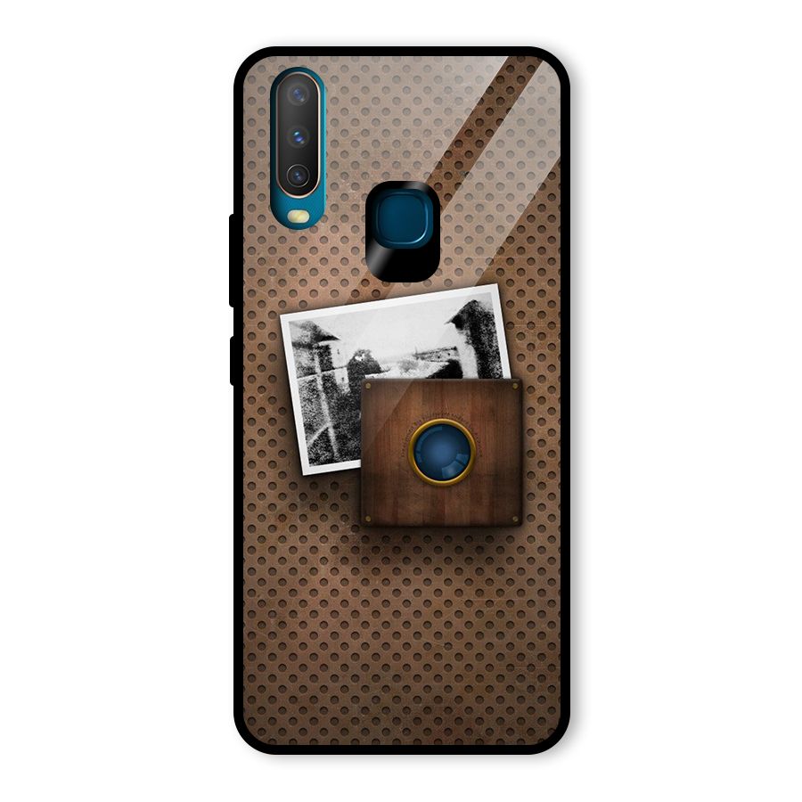 Vintage Wood Camera Glass Back Case for Vivo Y15