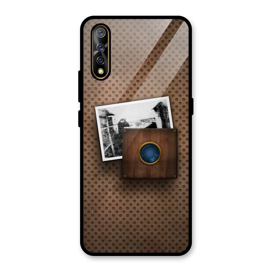 Vintage Wood Camera Glass Back Case for Vivo Z1x