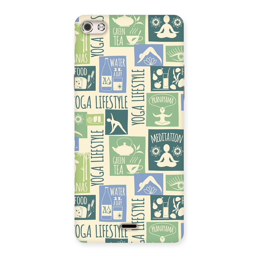 Vintage Yoga Lifestyle Back Case for Micromax Canvas Silver 5