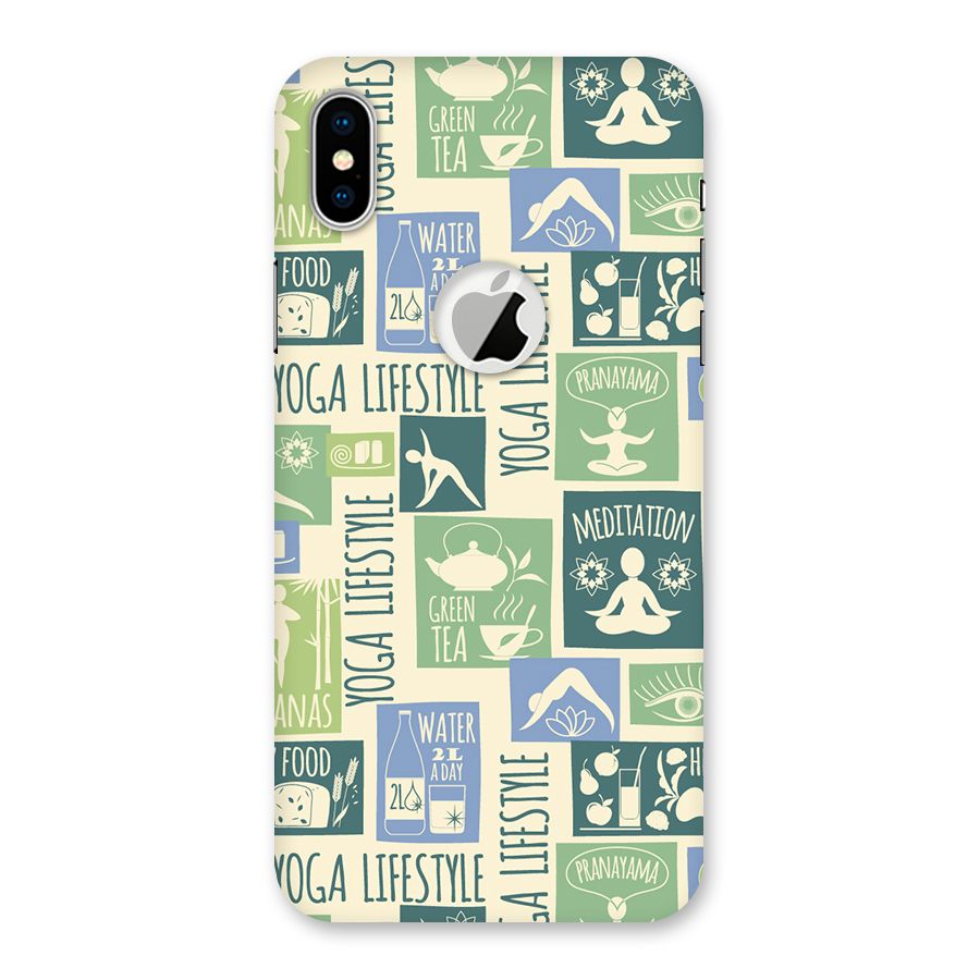 Vintage Yoga Lifestyle Back Case for iPhone X Logo Cut