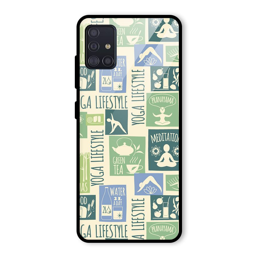 Vintage Yoga Lifestyle Glass Back Case for Galaxy A51