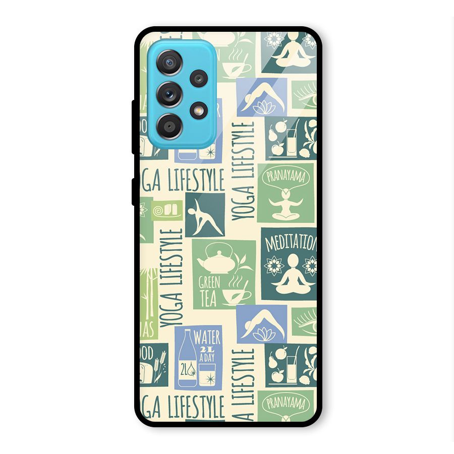 Vintage Yoga Lifestyle Glass Back Case for Galaxy A52s 5G
