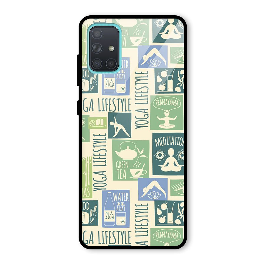 Vintage Yoga Lifestyle Glass Back Case for Galaxy A71