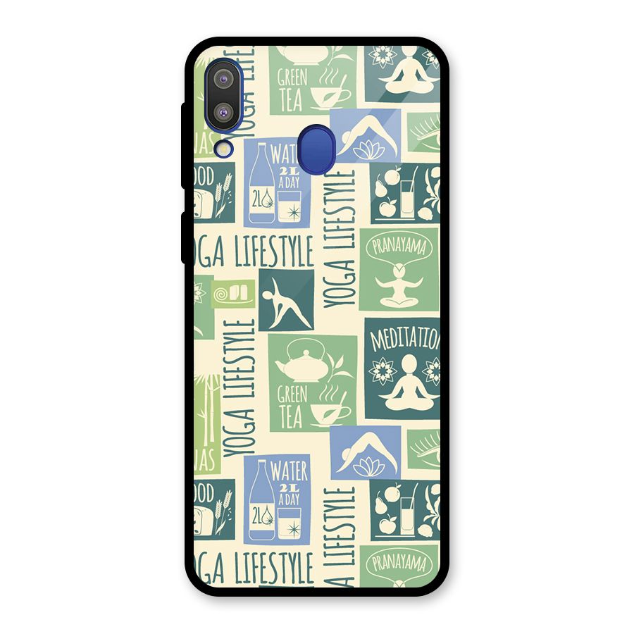Vintage Yoga Lifestyle Glass Back Case for Galaxy M20