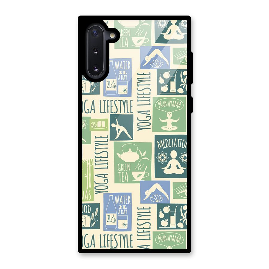 Vintage Yoga Lifestyle Glass Back Case for Galaxy Note 10