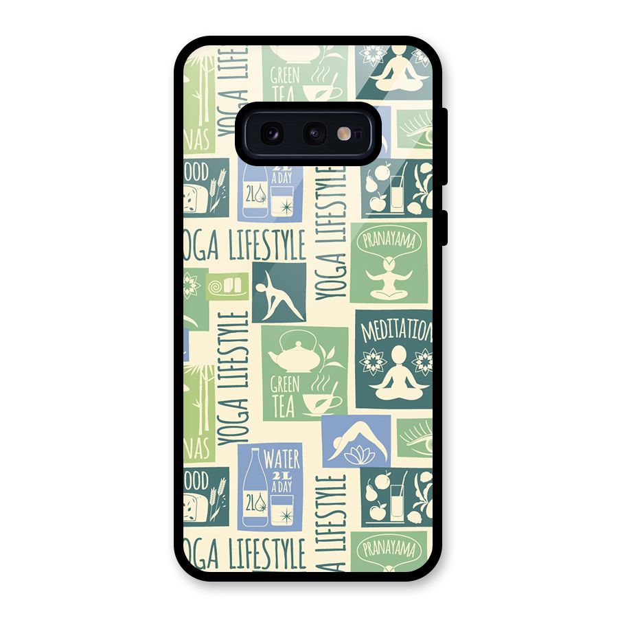 Vintage Yoga Lifestyle Glass Back Case for Galaxy S10e