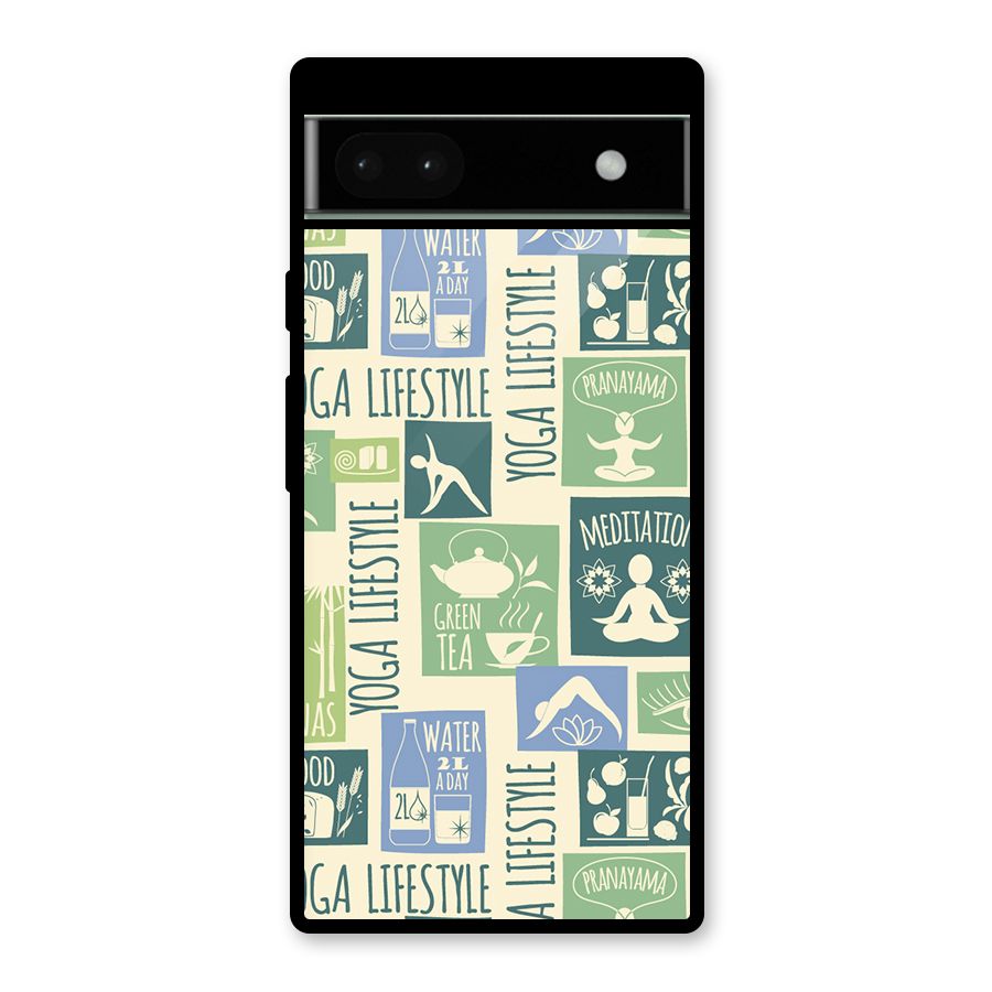Vintage Yoga Lifestyle Glass Back Case for Google Pixel 6a