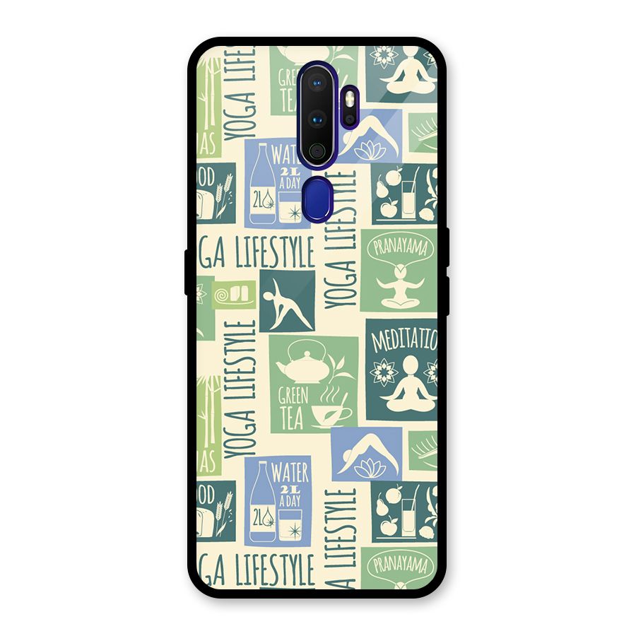 Vintage Yoga Lifestyle Glass Back Case for Oppo A9 (2020)