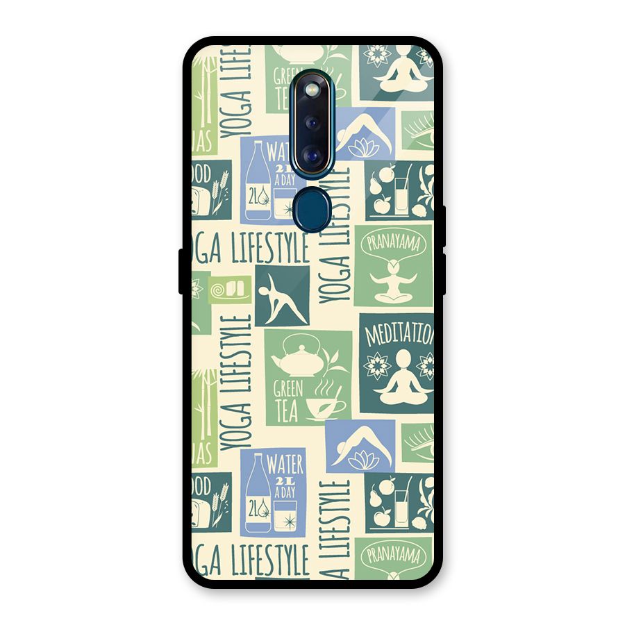 Vintage Yoga Lifestyle Glass Back Case for Oppo F11 Pro