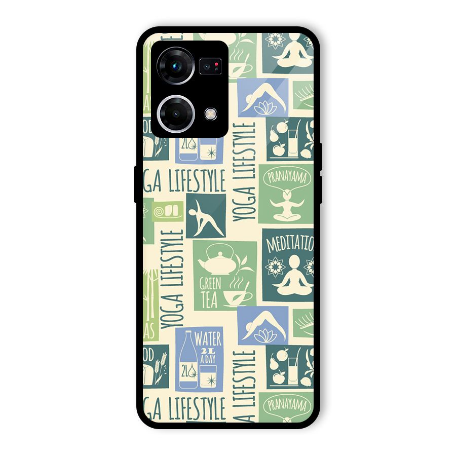 Vintage Yoga Lifestyle Glass Back Case for Oppo F21 Pro 5G
