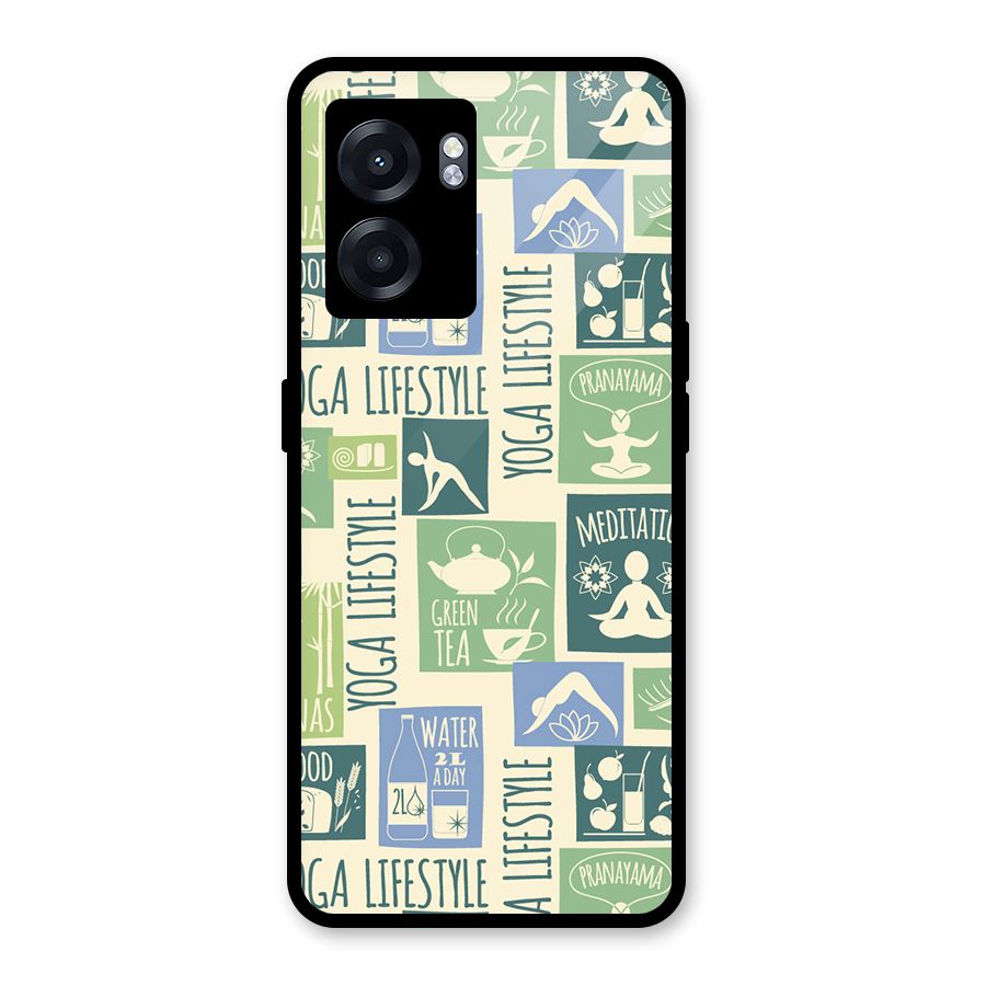 Vintage Yoga Lifestyle Glass Back Case for Oppo K10 (5G)