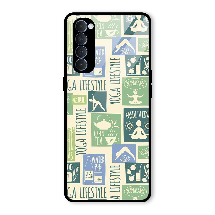 Vintage Yoga Lifestyle Glass Back Case for Oppo Reno4 Pro