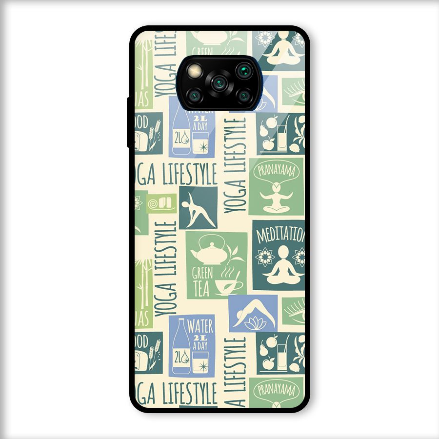 Vintage Yoga Lifestyle Glass Back Case for Poco X3