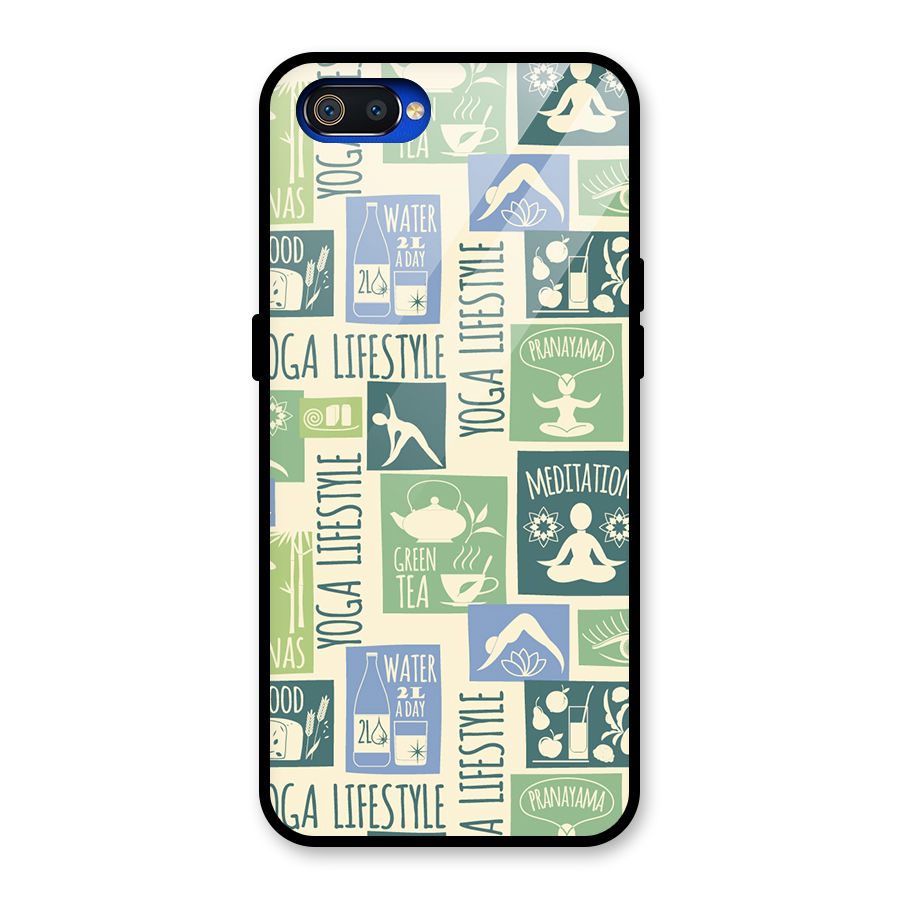 Vintage Yoga Lifestyle Glass Back Case for Realme C2