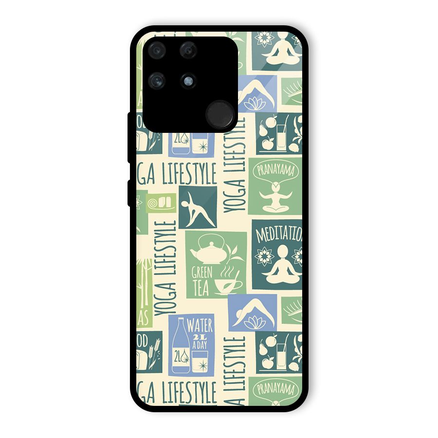 Vintage Yoga Lifestyle Glass Back Case for Realme Narzo 50A