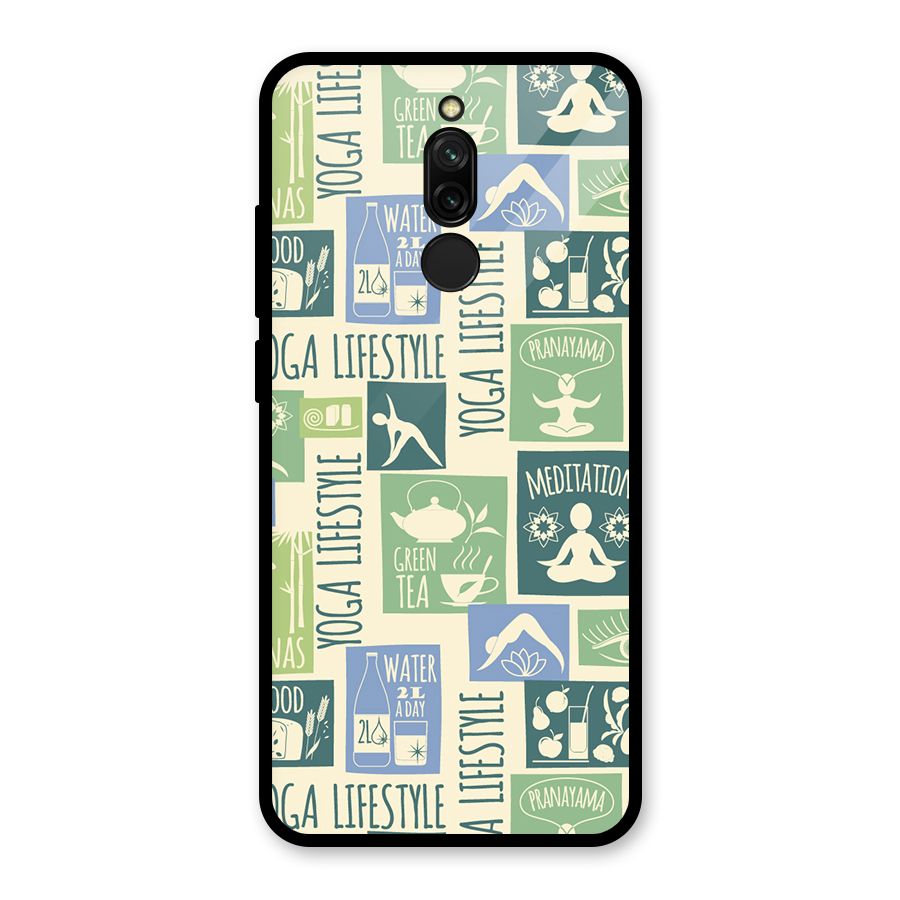 Vintage Yoga Lifestyle Glass Back Case for Redmi 8