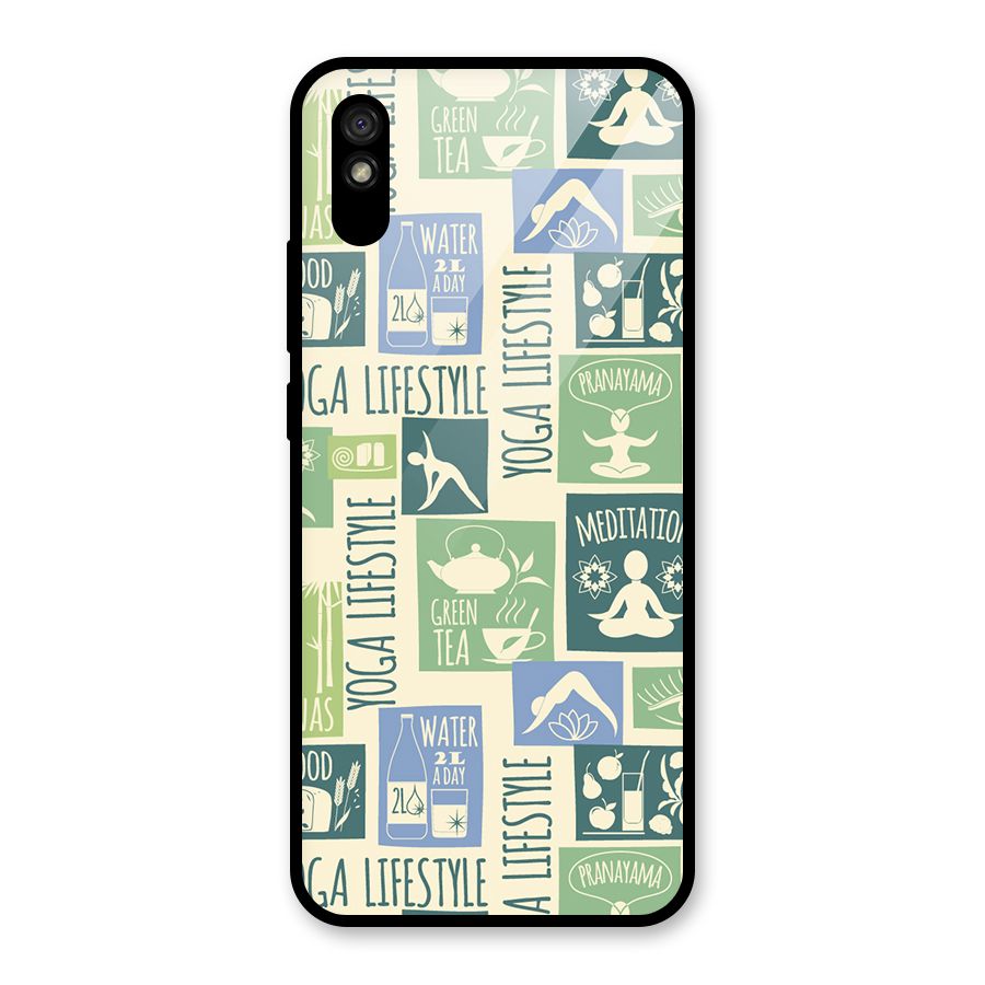 Vintage Yoga Lifestyle Glass Back Case for Redmi 9A