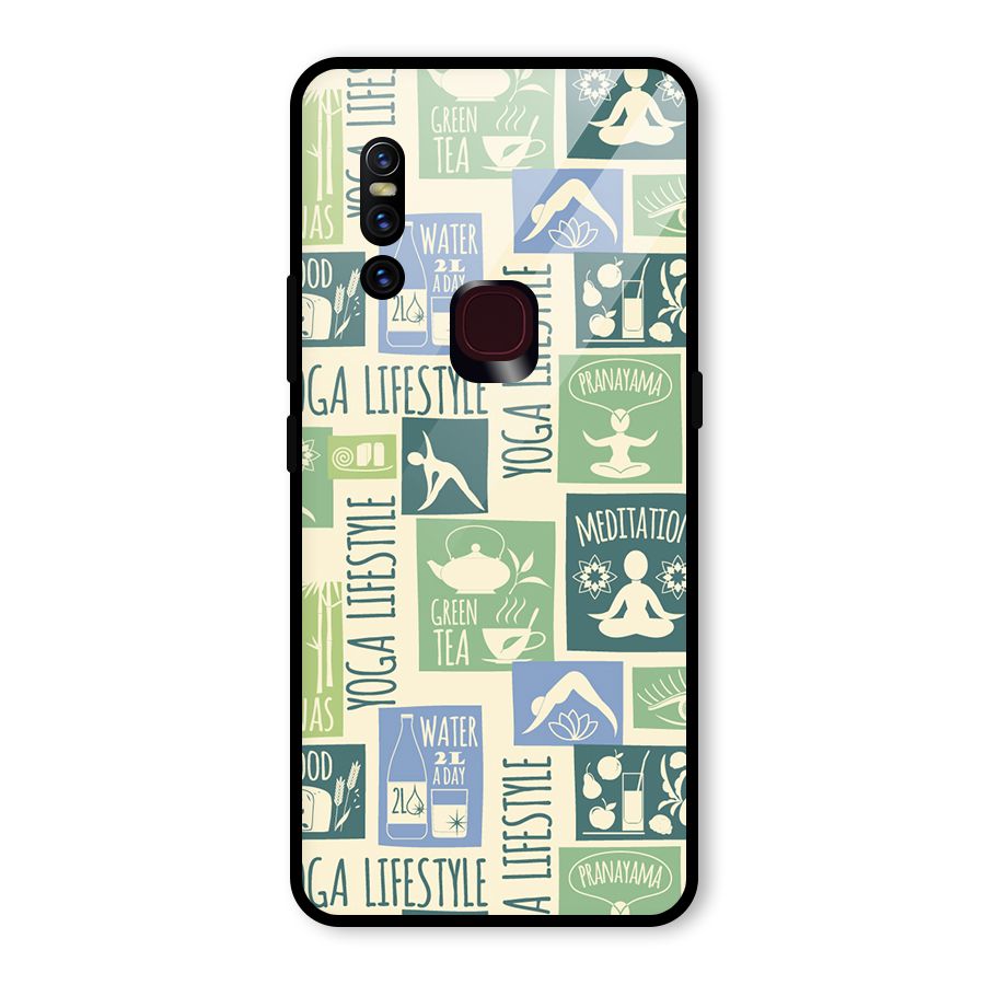 Vintage Yoga Lifestyle Glass Back Case for Vivo V15