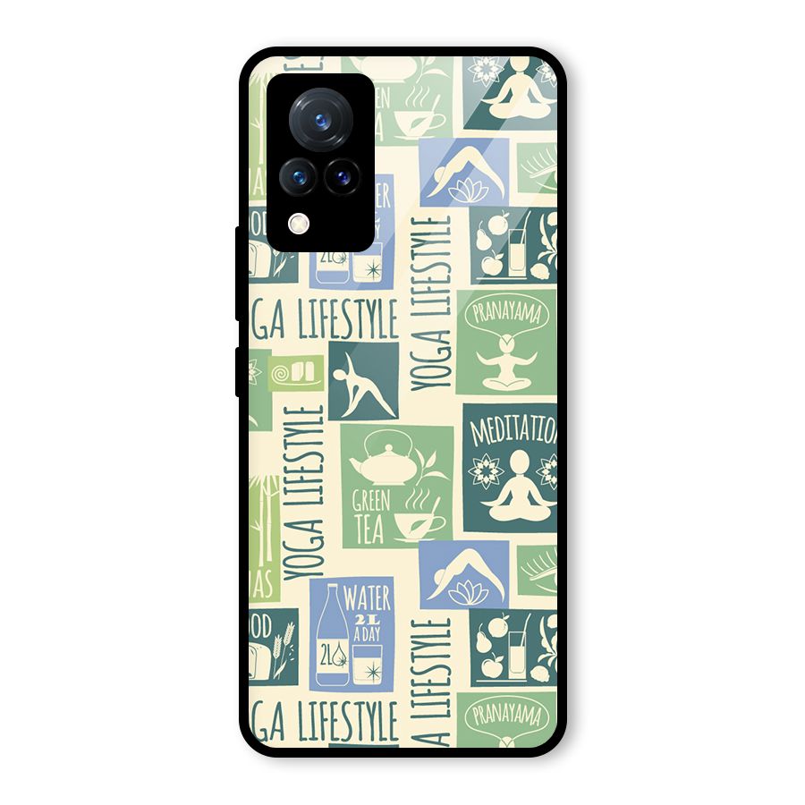 Vintage Yoga Lifestyle Glass Back Case for Vivo V21 5G