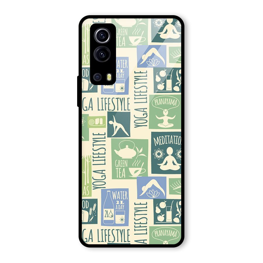 Vintage Yoga Lifestyle Glass Back Case for Vivo iQOO Z3