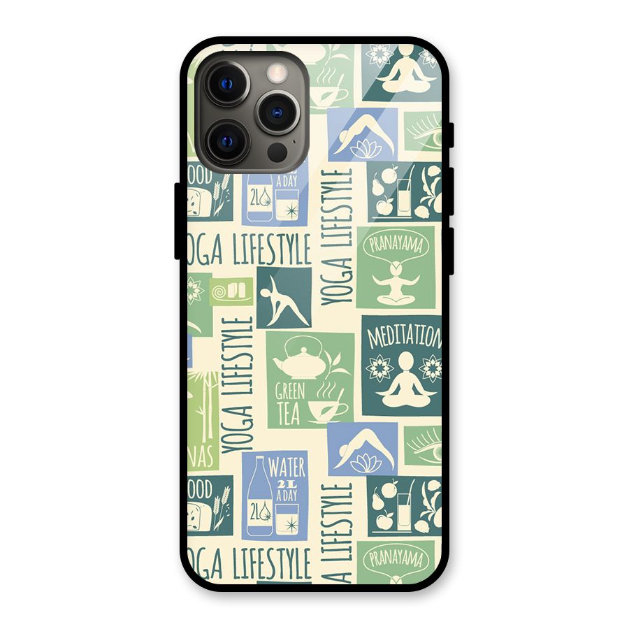 Vintage Yoga Lifestyle Glass Back Case for iPhone 12 Pro Max