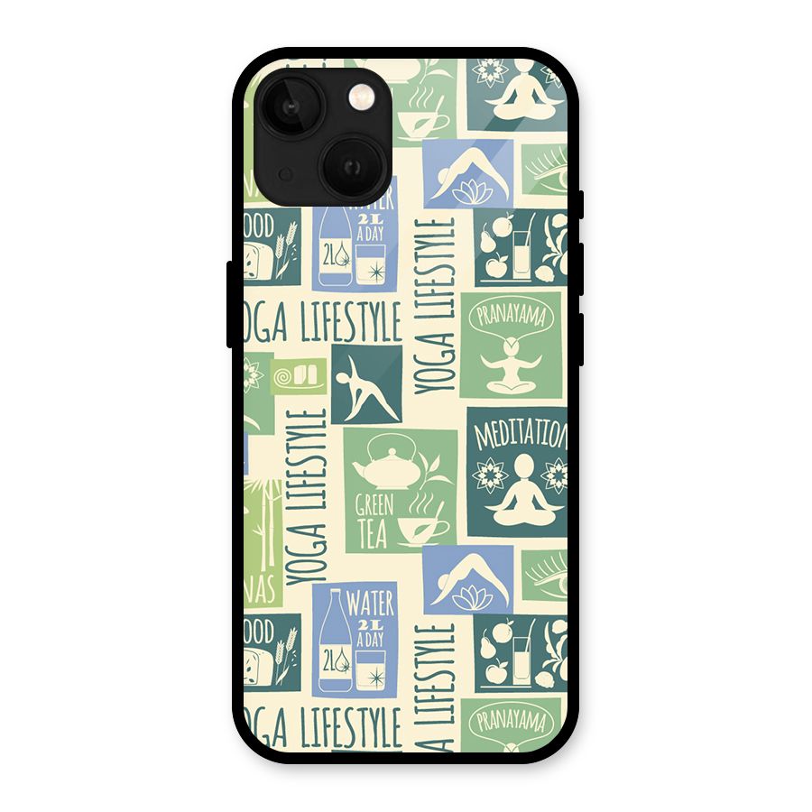 Vintage Yoga Lifestyle Glass Back Case for iPhone 13